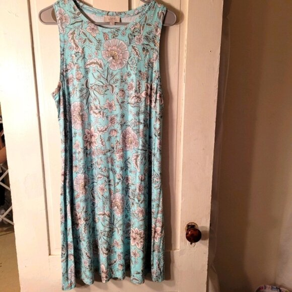 LOFT Blue Floral Shift dress - Picture 1 of 5